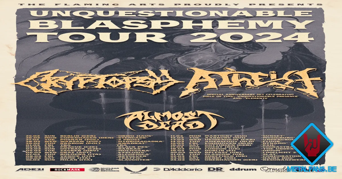 Cryptopsy en Atheist samen op Europese tournee metalfans.be
