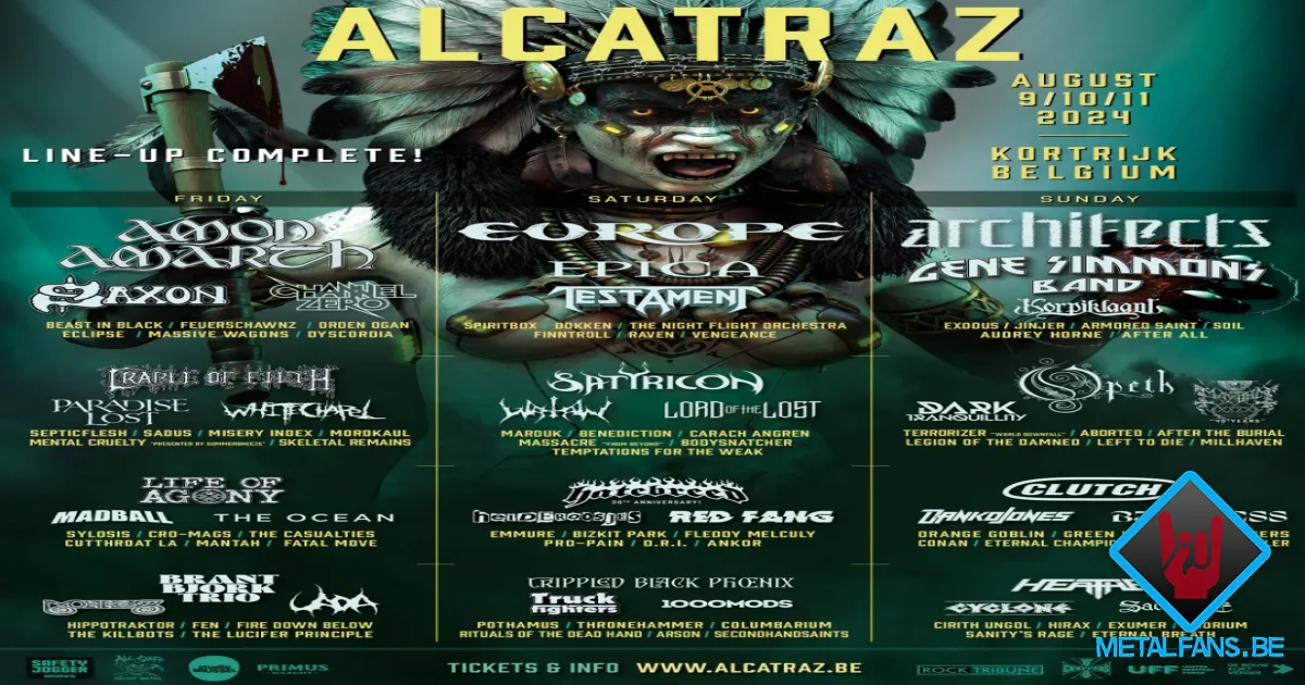 Alcatraz Open Air 2024 Lineup Headliners Nieuws Namen metalfans.be