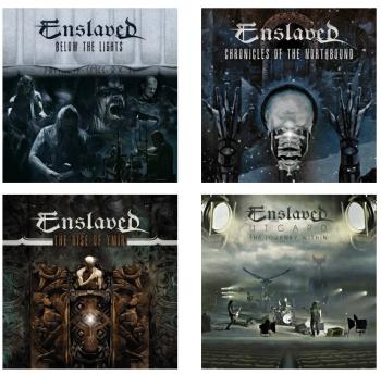 Album hoezen van Enslaved: The Rise of Ymir (Verftet Online Festival 2020),Chronicles of the Northbound (Cinematic Tour 2020),Below The Lights (Cinematic Tour 2020),Utgard - The Journey Within (Cinematic Tour 2020)